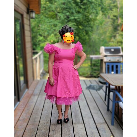 Barbie Pink Vintage Party Dress Sz 10/12 Halloween Prom - Picture 3 of 9